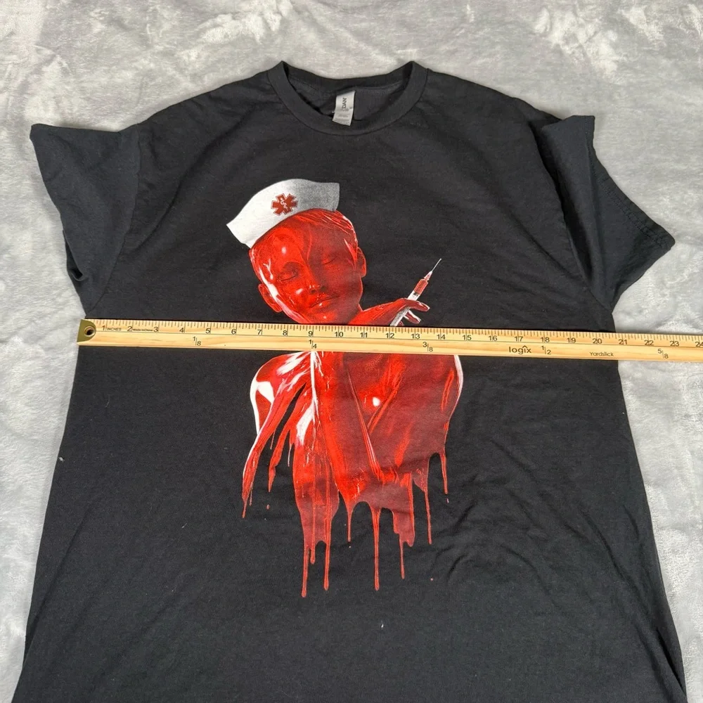 Saw X Movie Promo Blood Drive T Shirt Mens L Horror Nurse Halloween Black 2022 - Picture 5 of 6